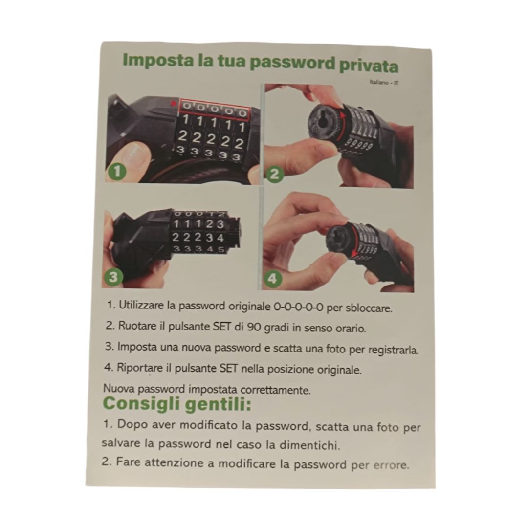 Catena con lucchetto a combinazione 80 cm