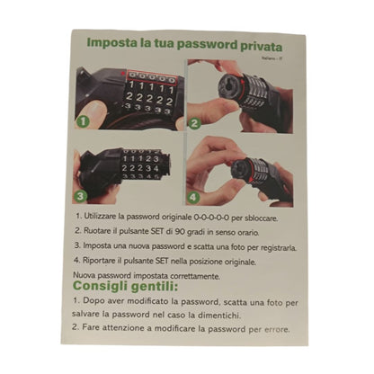 Catena con lucchetto a combinazione 80 cm
